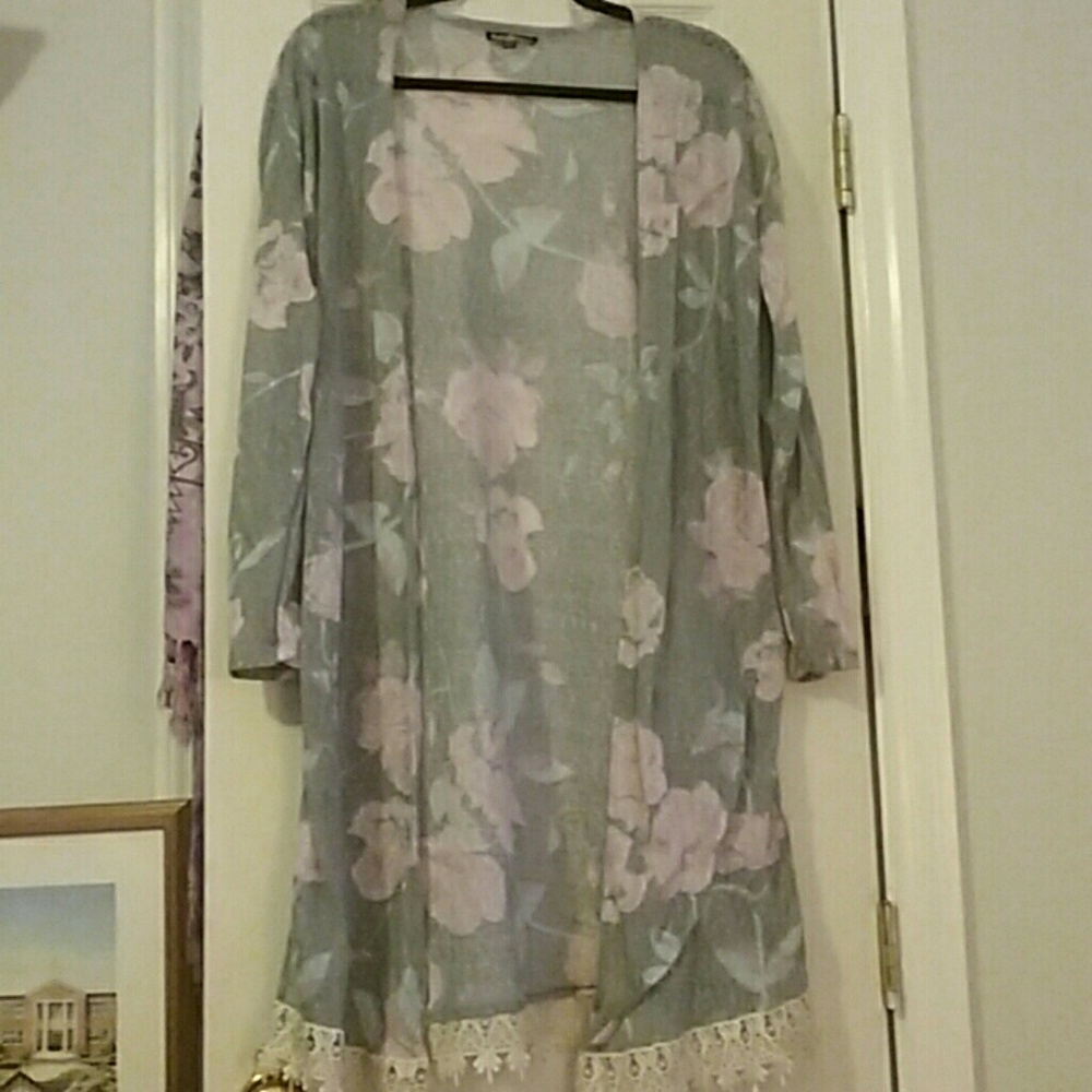 Long Floral Cardigan